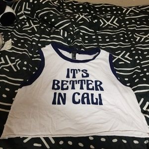 White print crop top